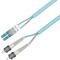 P-OM3-D5T-LCP-STP-xx Fiberworks AS  Snor MM DPX Forsterket LC/PC-ST/PC xx m 50/OM3 BIF 3x5mm Aqua