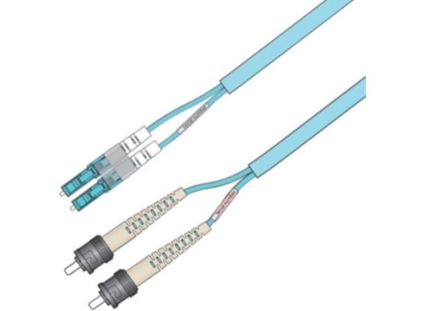 Snor MM DPX Forsterket LC/PC-ST/PC xx m 50/OM3 BIF 3x5mm Aqua 