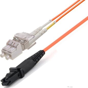 P-MM-D2O-LCP-MTJM0.3 Fiberworks AS  Snor MM DPX LC/PC-MTRJ(m)/PC 0,3 m 50/OM2 2x ø2mm Oransje, (MTRJ Hann)