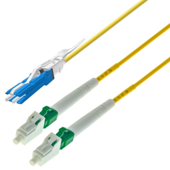P-7A2-D2Y-CSU-LCA-02 Fiberworks AS  Snor SM CS/UPC-2x LC/APC, 2 m 9/OS2 G.657.A2  &#248;2,0mm, IEC-B, Gul