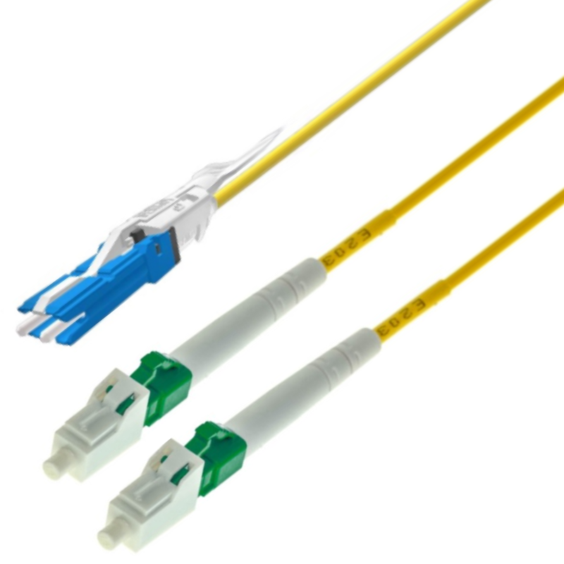 P-7A2-D2Y-CSU-LCA-02 Fiberworks AS  Snor SM CS/UPC-2x LC/APC, 2 m 9/OS2 G.657.A2  &#248;2,0mm, IEC-B, Gul