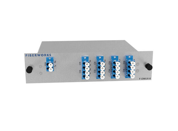 Fiberworks 8 ch. DWDM Mux+Demux Low Loss ITU ch. C29-C36, 100 GHz, LC/UPC 