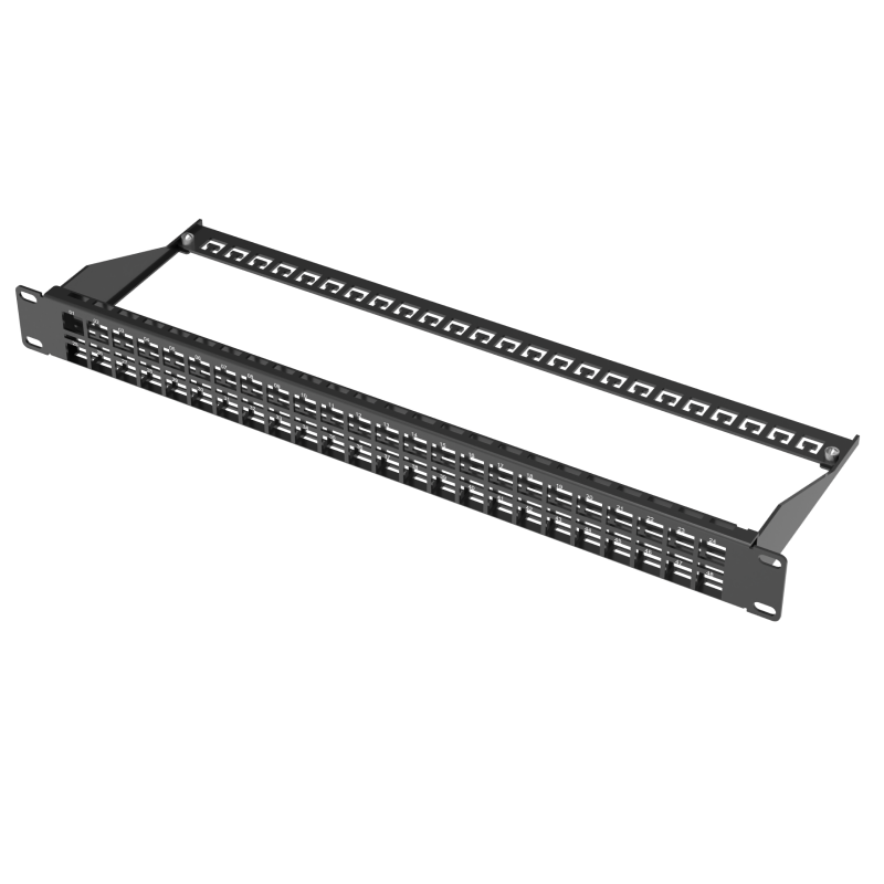 CU-1UKS-S48 Fiberworks AS  Panel 1U 48 port STP/UTP Keystone Black, empty