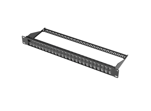 Panel 1U 48 port STP/UTP Keystone Sort, uten moduler 