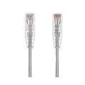 Snor Cat.6 U/UTP slim Gr&#229; 1 m AWG 28/7, &#248;3,8 mm,&quot;Snag-less&quot;  LSZH