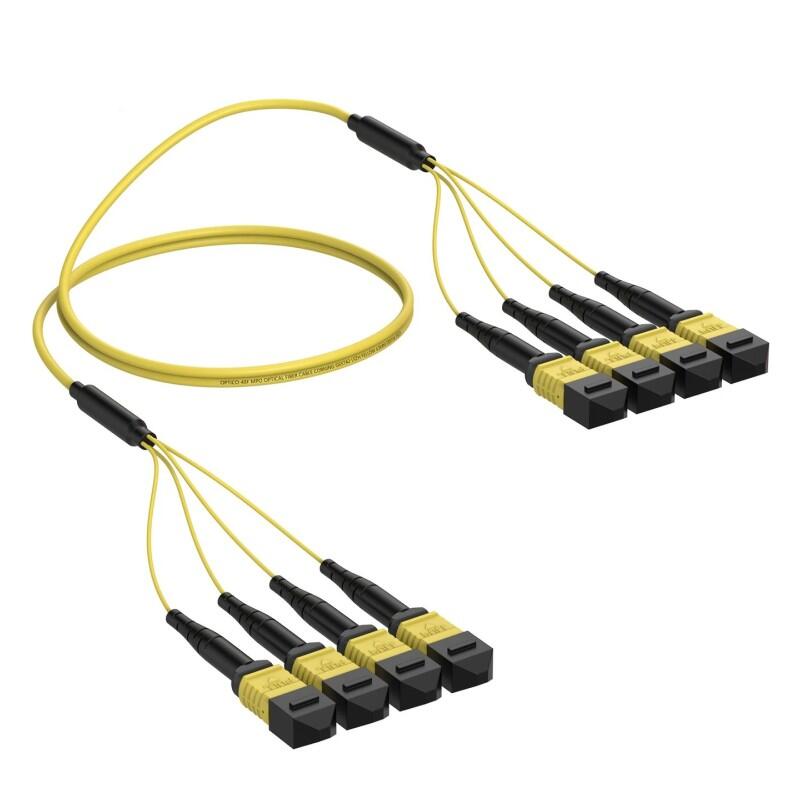 P-A1-M9Y-4M1FaM1F-xx Fiberworks AS  Trunk SM 4xMPO12/APC Hunn-Hunn Pol A x m 9/OS2 G.657.A1, 4x Base-12, Gul,  Elite