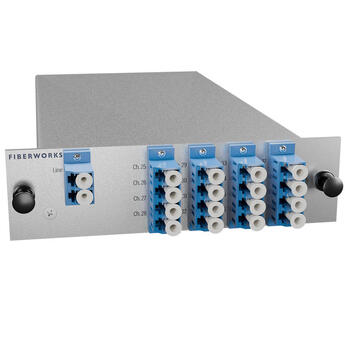 F-DMUX-SF16-LB-LGX2 Fiberworks AS  Fiberworks 16 ch. DWDM Mux/Demux, LGX2 ITU ch. 25-40, 100 GHz, Single fiber
