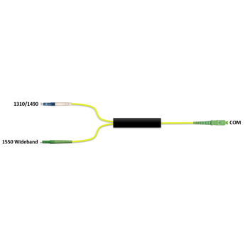 F-WMUX-15WB-34-IY-2 Fiberworks AS  Fiberworks WMUX 1550WB+1310/1490 ABS box Patchcord style, LC/UPC/APC and SC/APC
