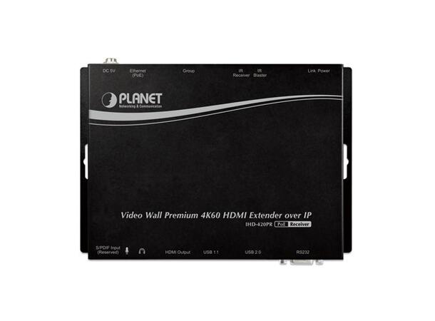 HDMI 4K Extender Receiver over IP w/PoE 4K/60 UHD Digital Signage, PD powered 