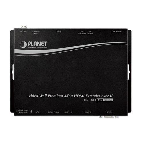 MC-PLANET-IHD-420PR PLANET IHD-420PR HDMI 4K Extender Receiver over IP w/PoE 4K/60 UHD Digital Signage, PD powered