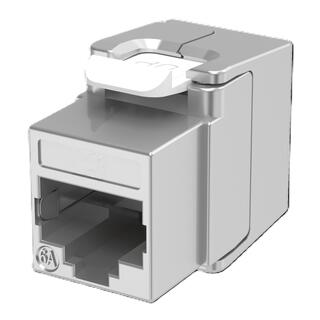 Keystone Jack RJ45 STP Cat.6A/Klasse EA Skjermet 180°, verktøyfri