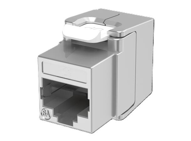 Keystone Jack RJ45 STP Cat.6A/Klasse EA Skjermet 180°, verktøyfri 