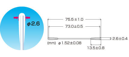 SUM-TA024PD0026-25  TA024PD0026 Cotton Swabs/BB-002/2.6mm Round Head Pose á 25 stk