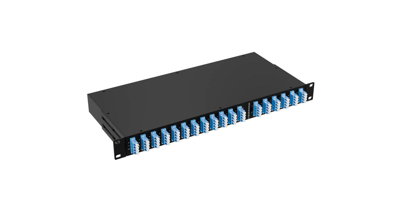 F-TAP-12-5050-LU Fiberworks AS  Fiberworks Network Tap, 50% mon. 12 taps SM 9/125, IL 3.5 dB, 1U 19", LC/UPC