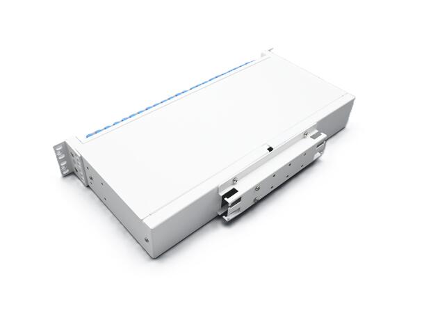 Panel 2U 19"/ETSI for 36 LC-QUAD (144F) Teleskopskinner. Med installasjonsett 