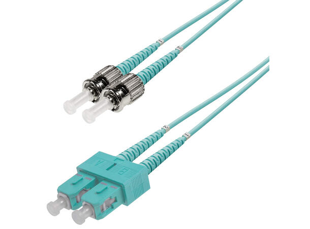 Snor MM DPX Armert SC/PC-ST/PC 20 m 50/OM3 BIF 2x ø3mm Aqua 