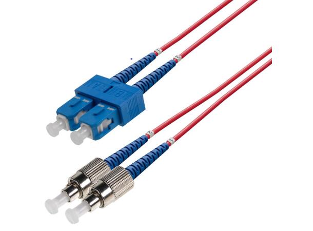 Snor SM DPX SC/UPC-FC/UPC 1 m 9/OS2 G.657.A2 2x ø2mm Rød 