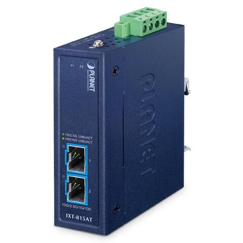 IXT-815AT Ind 10 Gigabit Media Converter 2x 10G/2.5G/1G/100M SFP+ ports