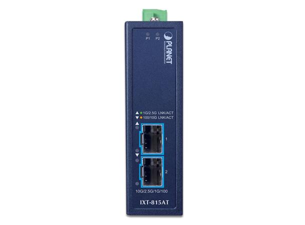 IXT-815AT Ind 10 Gigabit Media Converter 2x 10G/2.5G/1G/100M SFP+ ports 
