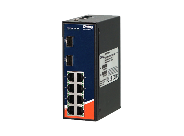 ORing FastE 8x 10/100TX + 2x SFP Managed Switch, Rugged 