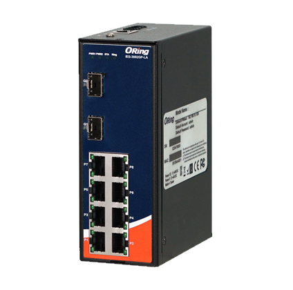 ORING-IES-3082GP-LA ORing Industrial Networking Corp. IES-3082GP-LA ORing FastE 8x 10/100TX + 2x SFP Managed Switch, Rugged