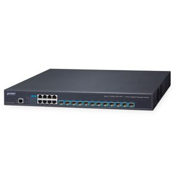 PLN-XGS-6350-12X8TR PLANET XGS-6350-12X8TR PLANET L3 8x 1G RJ45, 12x 10G SFP+ Managed 10G Switch, 2x AC