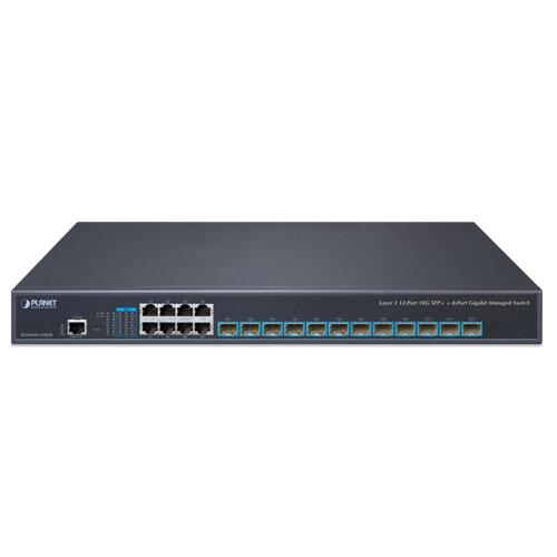 PLN-XGS-6350-12X8TR PLANET XGS-6350-12X8TR PLANET L3 8x 1G RJ45, 12x 10G SFP+ Managed 10G Switch, 2x AC