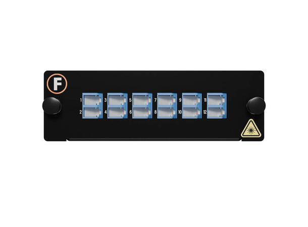 Modul SM 1xMPO/APC12(m)-12LC/UPC Pol. U1 9/OS2, MPB4 Modul 1x Base-12, Elite, DIN 
