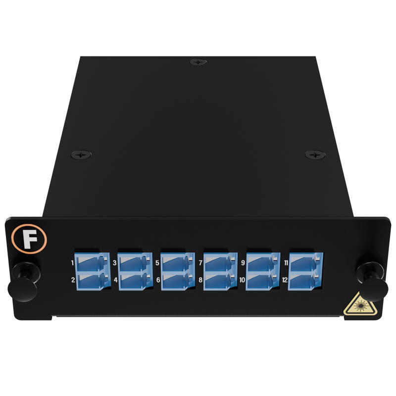 MPB4-KDA1-1M1Mf12LU Fiberworks AS  Modul SM 1xMPO/APC12(m)-12LC/UPC Pol. U1 9/OS2, MPB4 Modul 1x Base-12, Elite, DIN