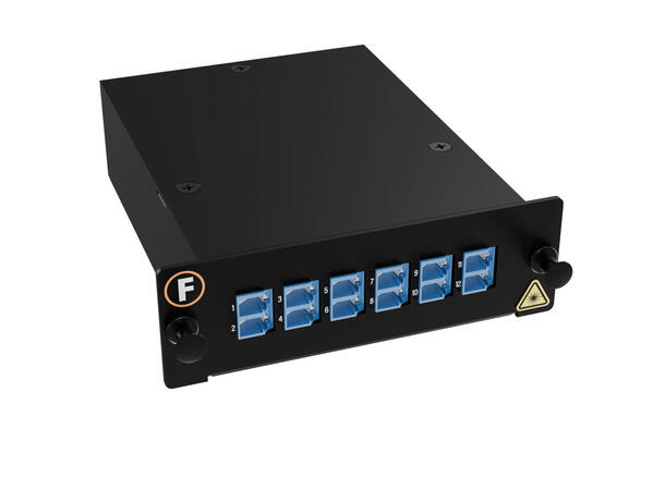 Modul SM 1xMPO/APC12(m)-12LC/UPC Pol. U1 9/OS2, MPB4 Modul 1x Base-12, Elite, DIN 