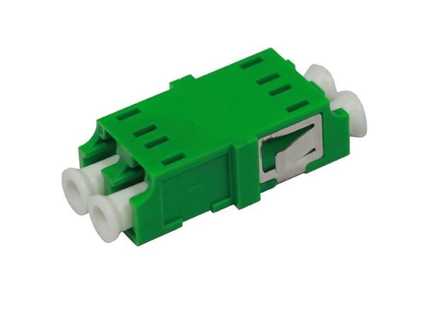 Adapter SM LC/APC-DPX Grønn Uten flens, metall klips, keramisk hylse 