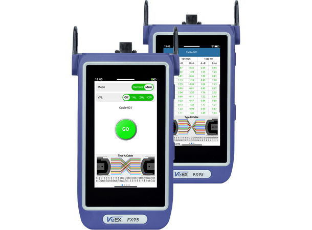 FX95 Multi-Fiber Optical Loss Test Set 1310/1550nm native MPO-24/APC(M) Key up 