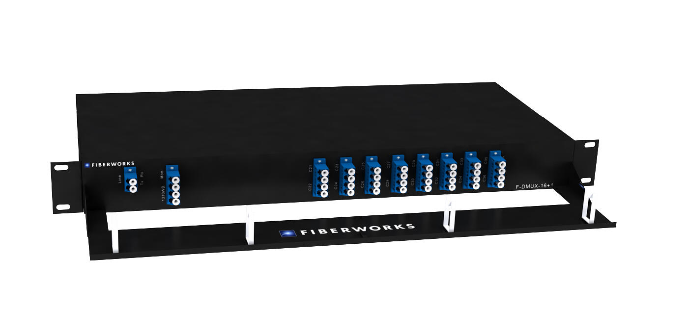 F-D2MUX-16+1-2151MLU Fiberworks AS  Fiberworks 16+1 ch. 800G DWDM Mux+Demux ITU ch. 21-51, 200 GHz, 1310 WB &amp; Mon.