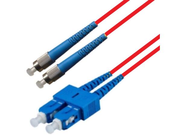 Snor SM DPX SC/UPC-FC/UPC 2 m 9/OS2 G.657.A2 2x ø2mm Rød 