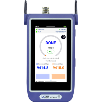 VX-MTX90 VeEX  VeEX MTX90 Multi-Gigabit Ethernet Test 10M-10G Ethernet, WiFi2.4/5/6 GHz, Ookla
