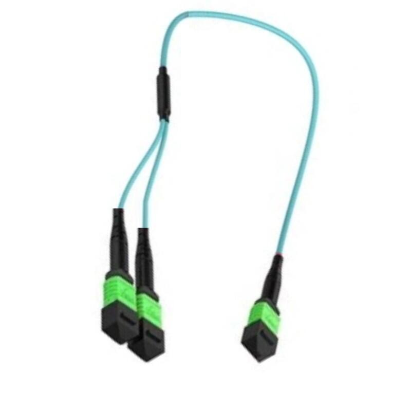 P-OM4-M3A-M1FbM4F-05 Fiberworks AS  Y-SPLIT MPO/APC12(f)-2xMPO/APC4(f), 5 m 50/OM4 BIF, ø3mm E.Fiolett Pol. B, Elite