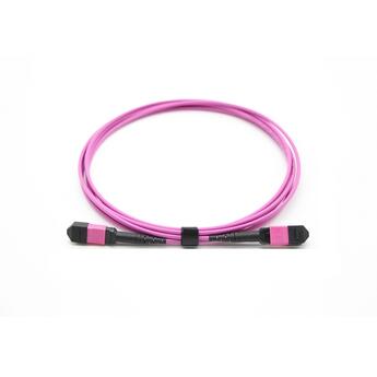 P-OM4-M3M-M1MbM1M-xx   Patch MM MPO/PC12 Male-Male pol. B, xx m 50/OM4 BIF, ø3mm Aqua, Super LL