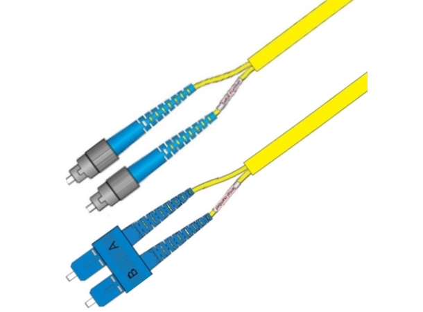 Snor SM DPX Forsterk SC/UPC-FC/UPC 10 m 9/OS2 G.657.A1 3x5mm Gul 