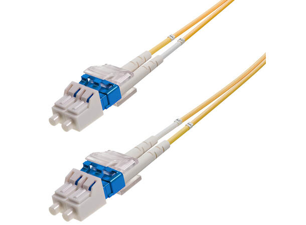 Snor SM DPX LC/UPC-LC/UPC 1,25 m 9/OS2 G.657.A2 2x ø2mm Gul 