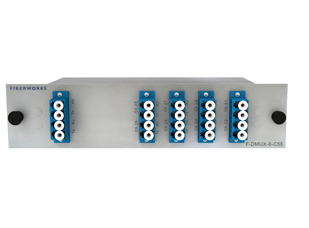 Fiberworks 8 ch. DWDM Mux+Demux ITU ch. 36-43, 100GHz, Monitor ports, LC 