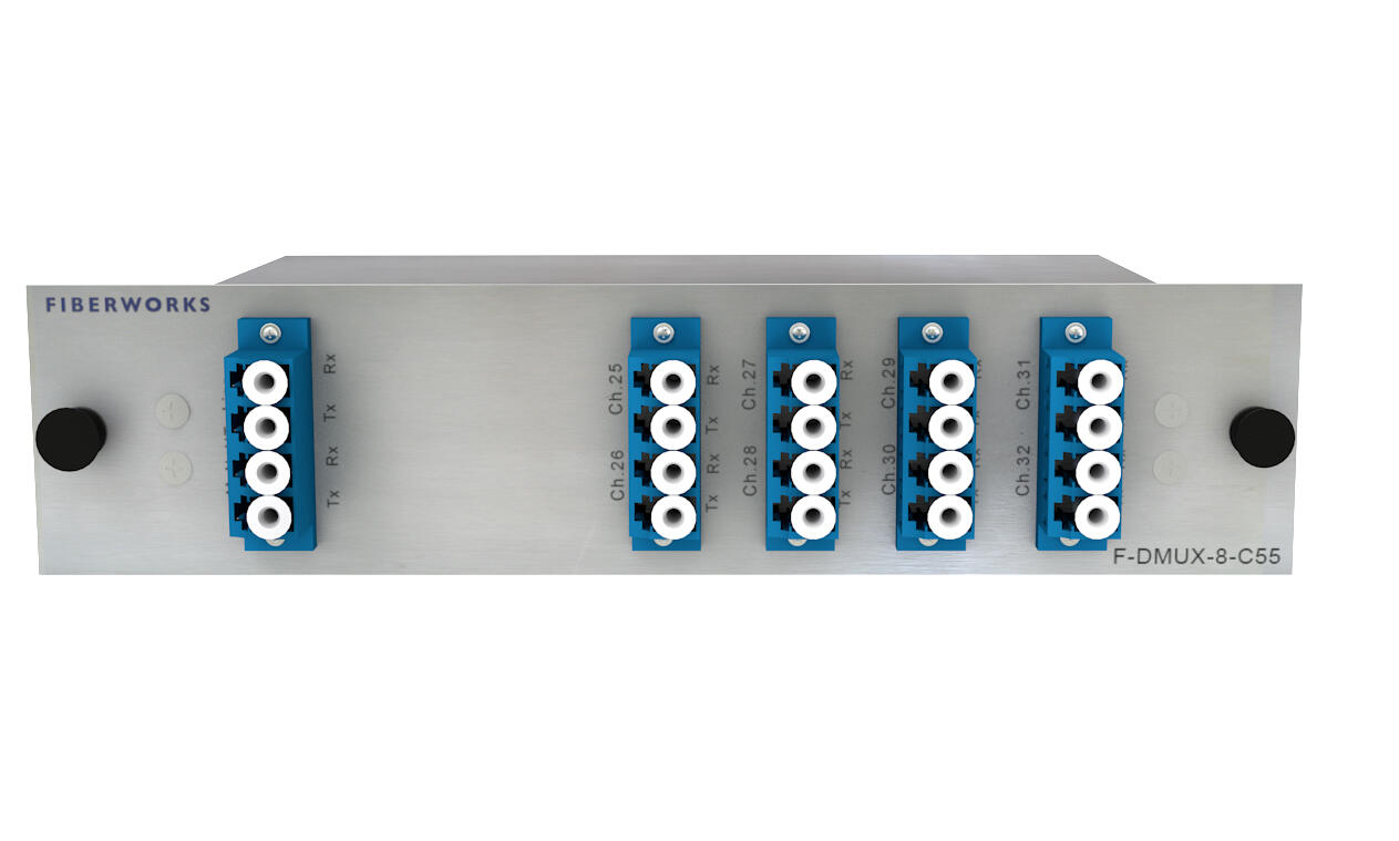 F-DMUX-8-3643-MLU Fiberworks AS  Fiberworks 8 ch. DWDM Mux+Demux ITU ch. 36-43, 100GHz, Monitor ports, LC