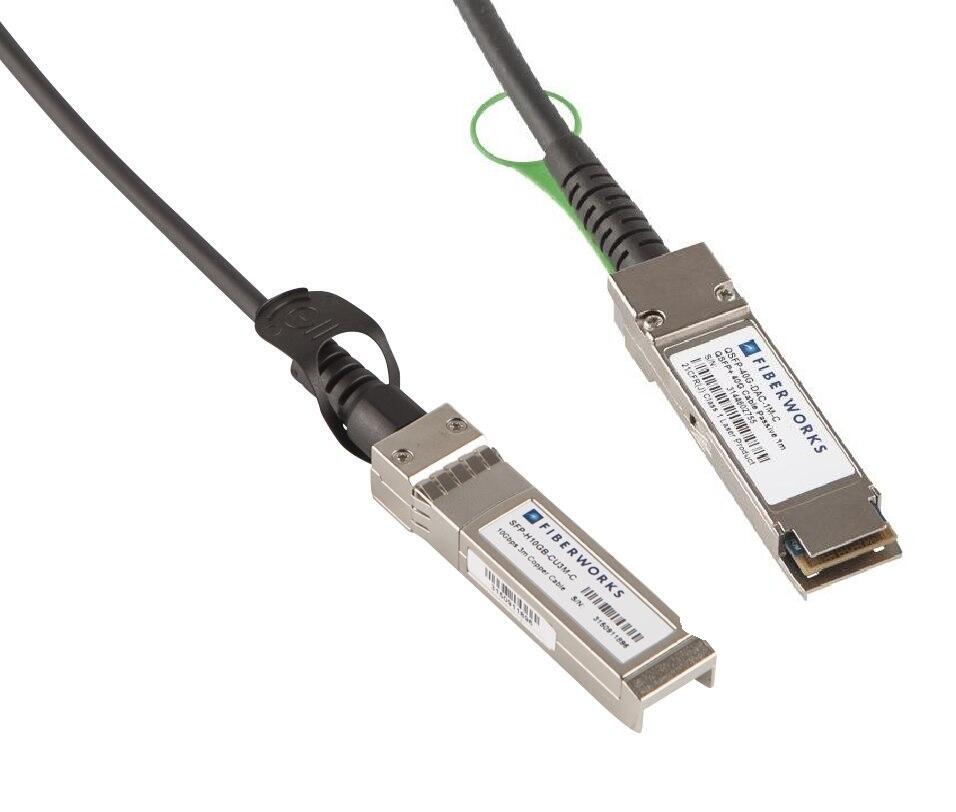 SFPDD-QSFP-DAC-2M-SP Fiberworks AS  SFP-DD to QSFP 100G DAC Passive, 100GBASE-CR2, 2m, Spesial
