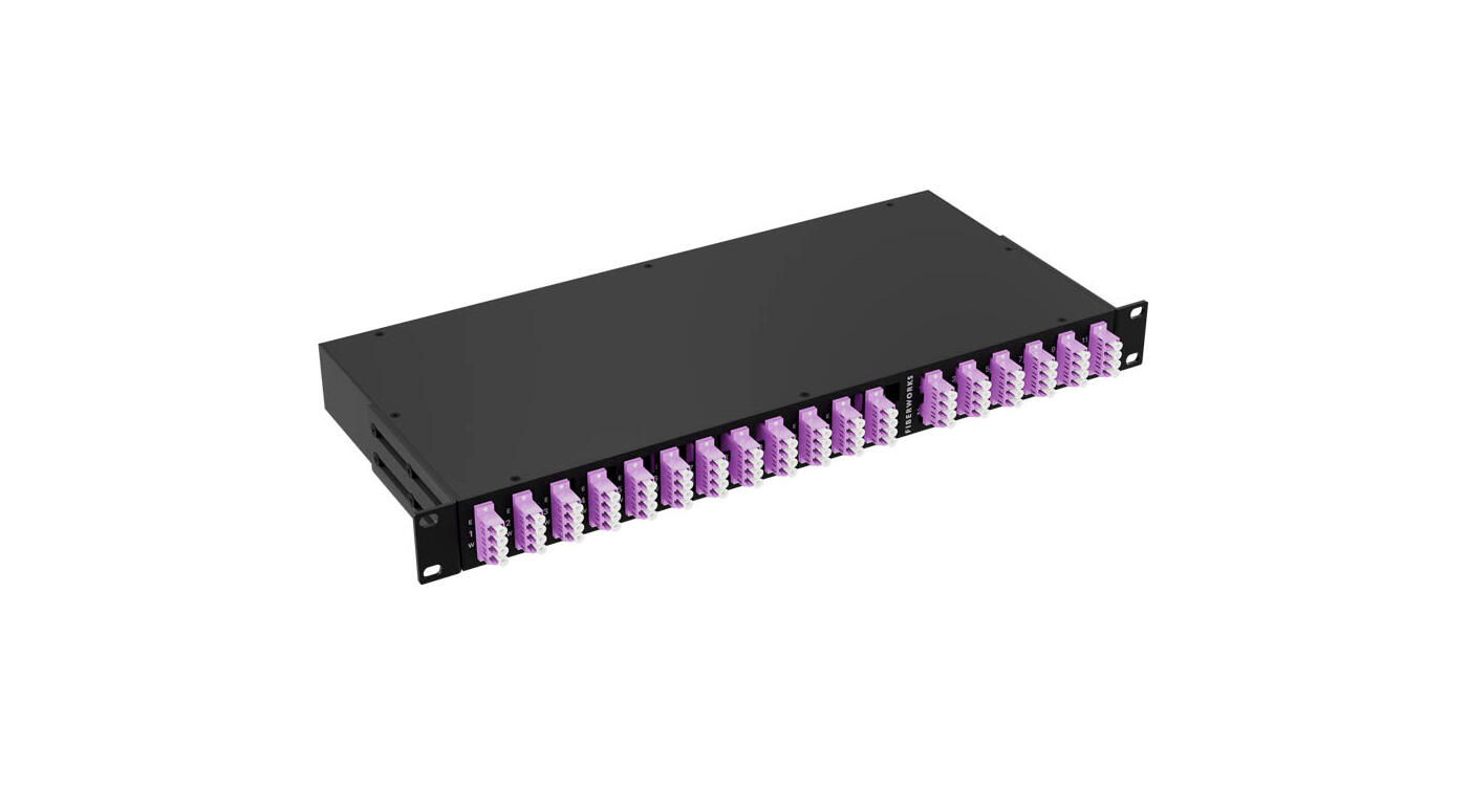 F-TAP-12-OM4-5050-LP Fiberworks AS  Fiberworks Network Tap, 50% mon. 12 taps OM4 50/125, IL 4.1 dB, 1U 19", LC/PC