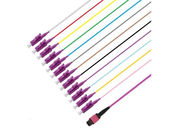 Fout MM MPO/PC12(m)-12xLC/PC 0,9mm, 10 m 50/OM4 BIF, Base-12 Erika Fiolett, Elite 