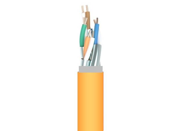 Kabel Cat.6A F/FTP 500Mhz AWG23, Oransje CPR: Dca, 500m trommel 