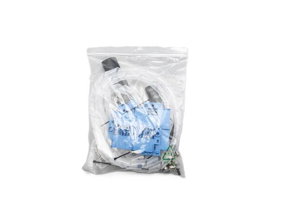 Panel 1,5U med 12 LC/UPC fiberhaler 9/OS2 G.657.A1, 3x LC-QUAD, inst.sett 