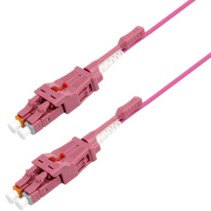 P-OM4-V2M-LCP-LCP-xx Fiberworks AS  Snor MM Uniboot LC/PC-LC/PC xx m 50/OM4 BIF ø2mm, Erika Fiolett