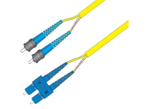 Snor SM DPX Forsterk SC/UPC-ST/UPC 25 m 9/OS2 G.657.A1 3x5mm Gul 