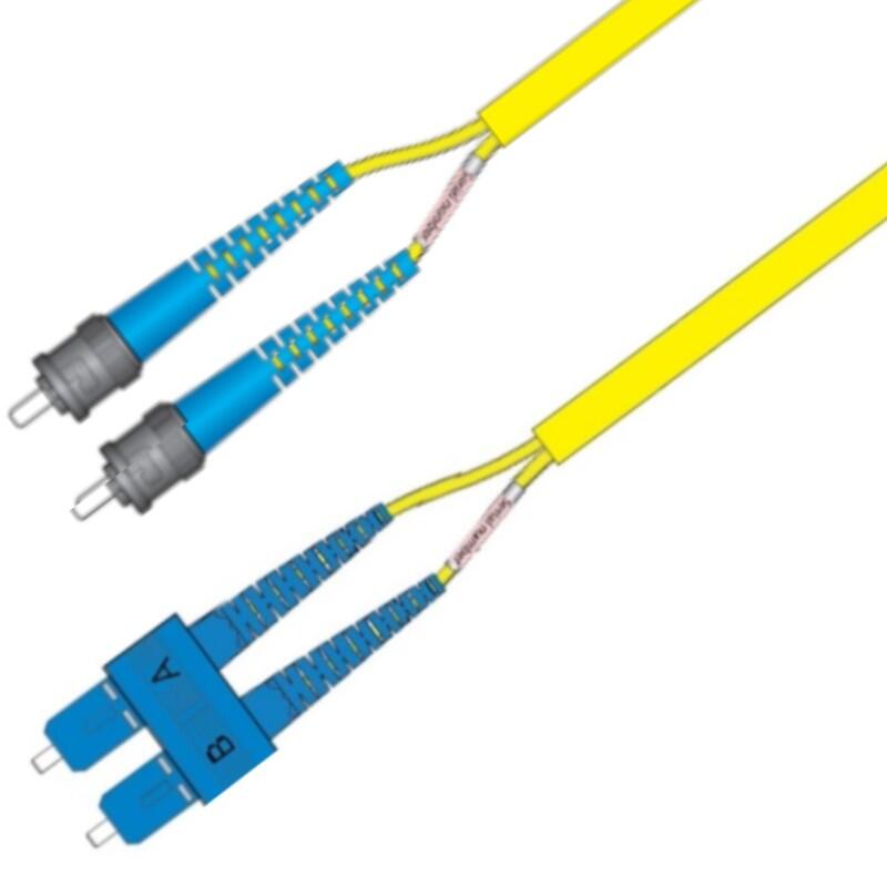 P-SM9-D5Y-SCU-STU-25 Fiberworks AS  Snor SM DPX Forsterk SC/UPC-ST/UPC 25 m 9/OS2 G.657.A1 3x5mm Gul