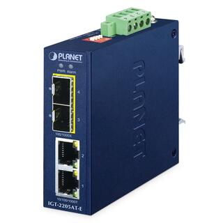 IGT-2205AT-E Industrial GigE Media Conv. 2xRJ45 og 2xSFP, 2x 12-58V DC